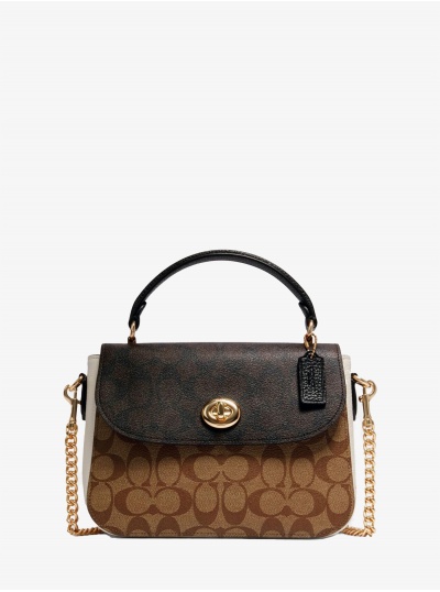 Сумка COACH Marlie Top Handle Satchel C1563 In Blocked Signature Canvas Small